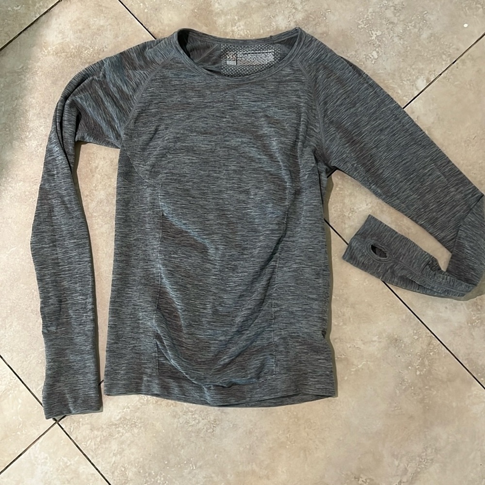 Victoria's Secret Gray Heather Long Sleeve Crew Top